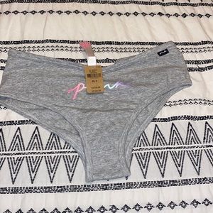 New with tags pink brand cheeky cotton gray underwear!